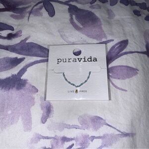 Pura Vida Blue Bead Choker Necklace